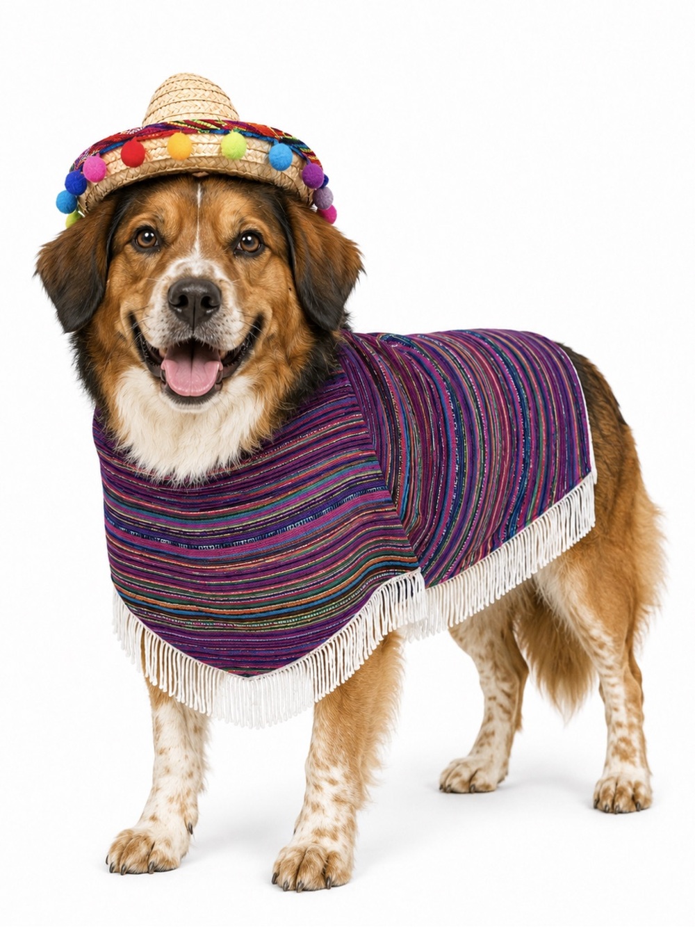 NWT Pup Crew XL XXL Dog Mexican Poncho Sombrero Halloween Costume